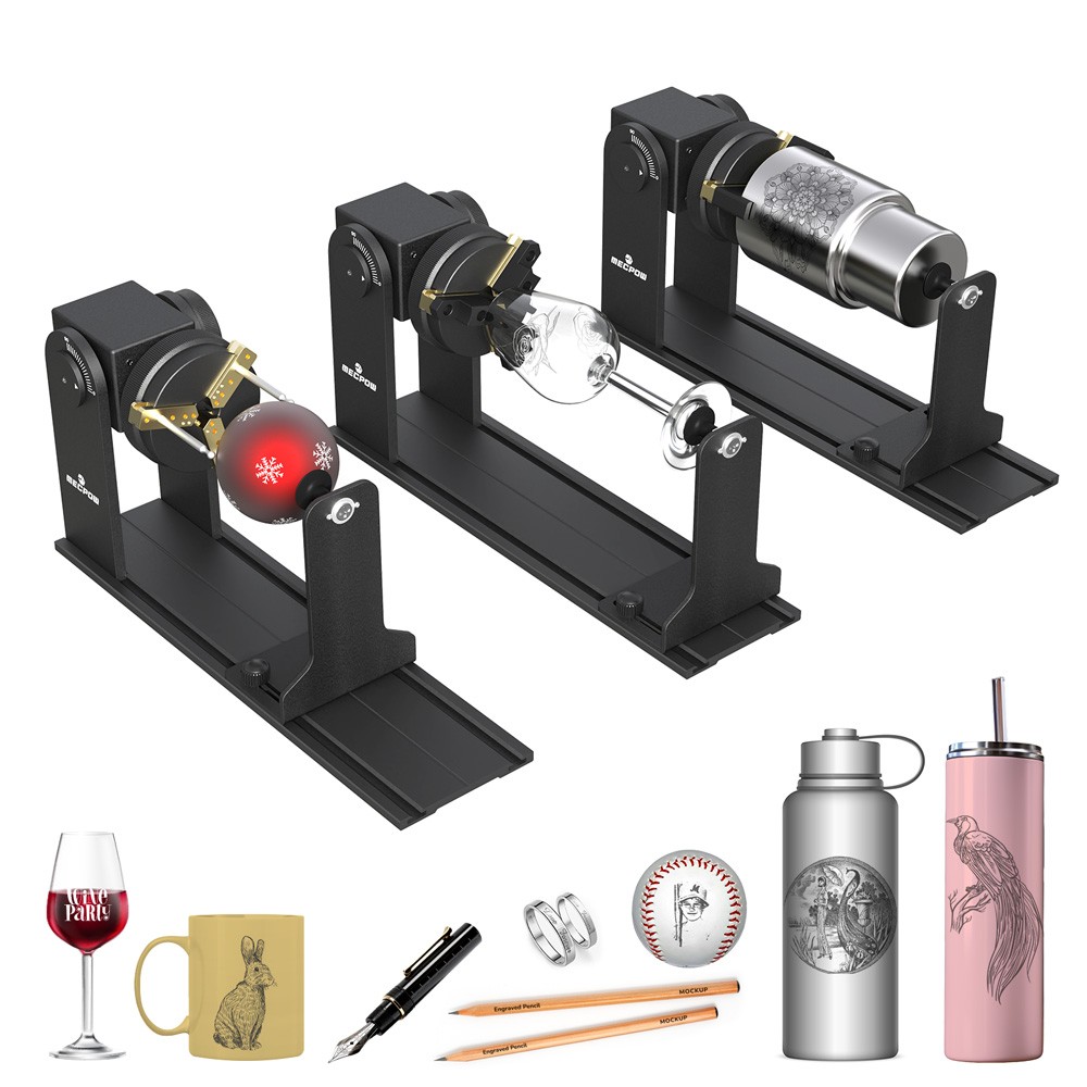 Mecpow G5 Laser-Rotationswalze, 90° neigbar mit 360° Spannfutter für Lasergravur