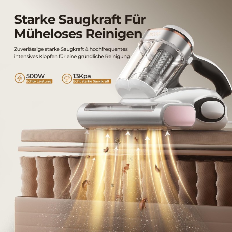 JIGOO J300 Milbensauger – UV‑C & 13 kPa Matratzenreiniger