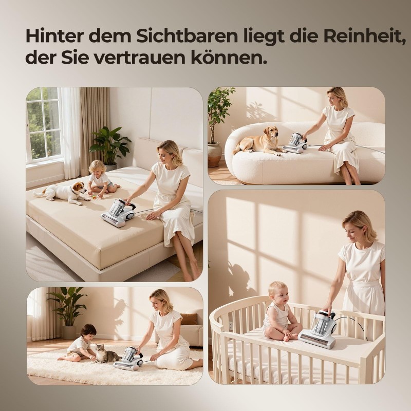 JIGOO J300 Milbensauger – UV‑C & 13 kPa Matratzenreiniger