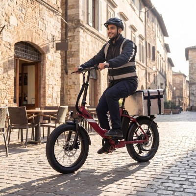 Touroll S3 Step-Thru Klapp-Fatbike City E-Bike 13Ah 65 km Reichweite Rot
