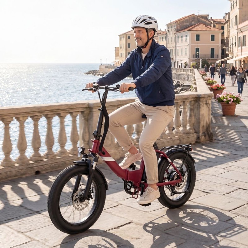 Touroll S3 Step-Thru Klapp-Fatbike City E-Bike 13Ah 65 km Reichweite Rot