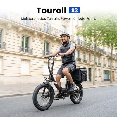 Touroll S3 Step-Thru Klapp-Fatbike City E-Bike 13Ah 65 km Reichweite Rot