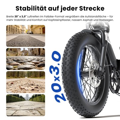 Touroll S3 Step-Thru Klapp-Fatbike City E-Bike 13Ah 65 km Reichweite Rot
