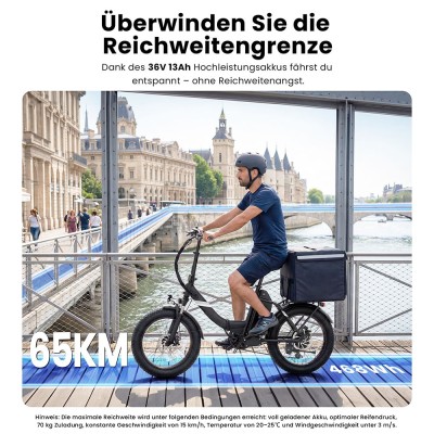 Touroll S3 Step-Thru Klapp-Fatbike City E-Bike 13Ah 65 km Reichweite Rot