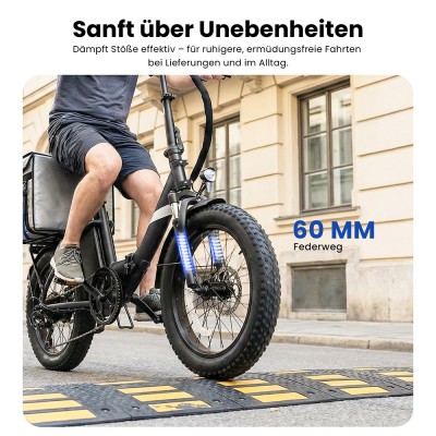Touroll S3 Step-Thru Klapp-Fatbike City E-Bike 13Ah 65 km Reichweite Rot