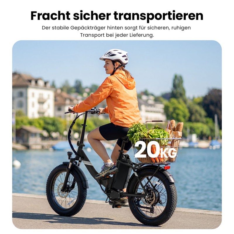 Touroll S3 Step-Thru Klapp-Fatbike City E-Bike 13Ah 65 km Reichweite Rot