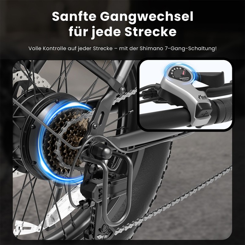 Touroll S3 Step-Thru Klapp-Fatbike City E-Bike 13Ah 65 km Reichweite Rot