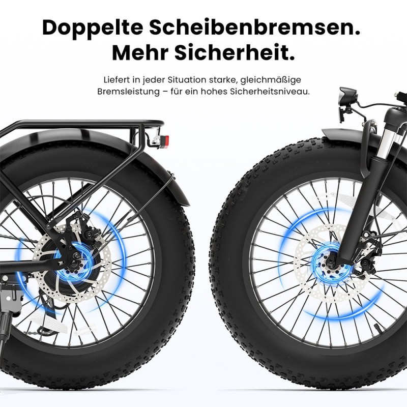 Touroll S3 Step-Thru Klapp-Fatbike City E-Bike 13Ah 65 km Reichweite Rot