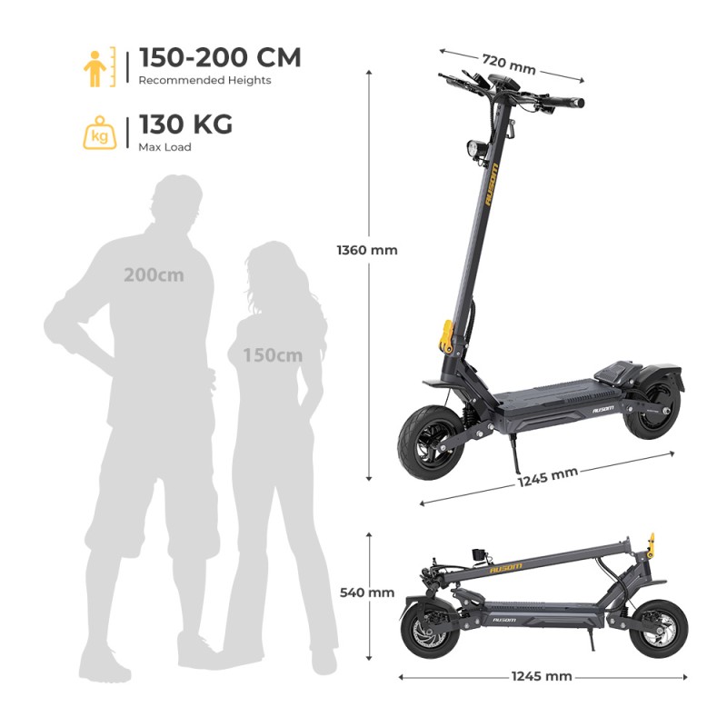 Ausom Gosoul 2 Pro EU-Stecker 48V18Ah 1000W E-Scooter