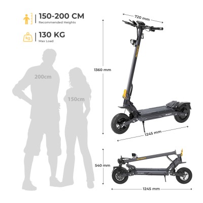 Ausom Gosoul 2 Pro EU-Stecker 48V18Ah 1000W E-Scooter