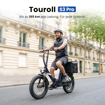 Touroll S3 Pro Klapp-Fatbike | 195 km Reichweite, StVZO Straßenzulassung