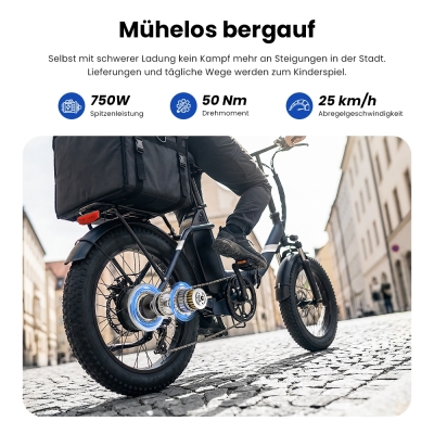Touroll S3 Pro Klapp-Fatbike | 195 km Reichweite, StVZO Straßenzulassung