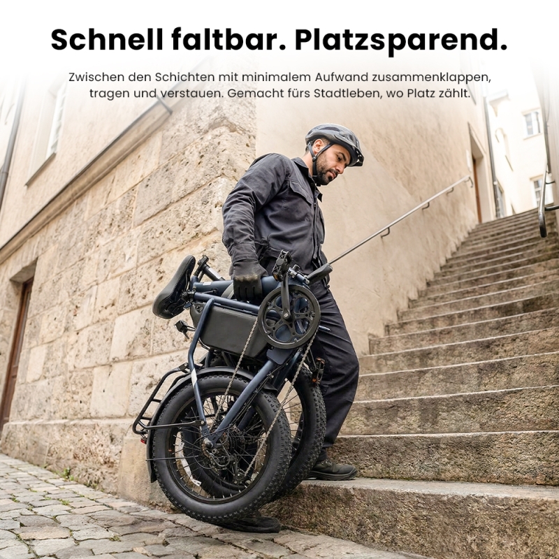 Touroll S3 Pro Klapp-Fatbike | 195 km Reichweite, StVZO Straßenzulassung