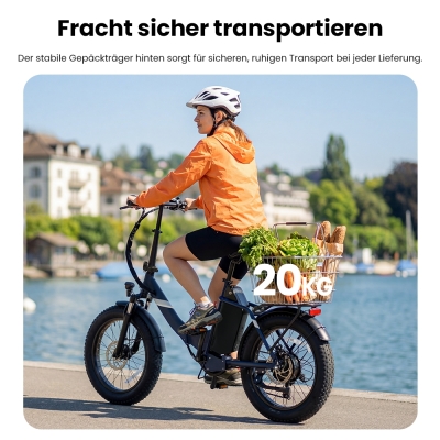 Touroll S3 Pro Klapp-Fatbike | 195 km Reichweite, StVZO Straßenzulassung