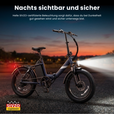 Touroll S3 Pro Klapp-Fatbike | 195 km Reichweite, StVZO Straßenzulassung