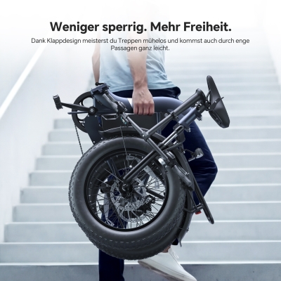 Touroll S2 Klapp-E-Bike 20 Zoll Fatbike 150km Reichweite