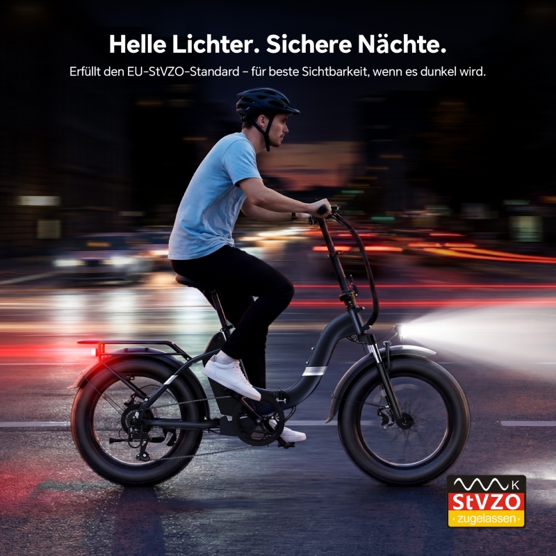 Touroll S2 Klapp-E-Bike 20 Zoll Fatbike 150km Reichweite
