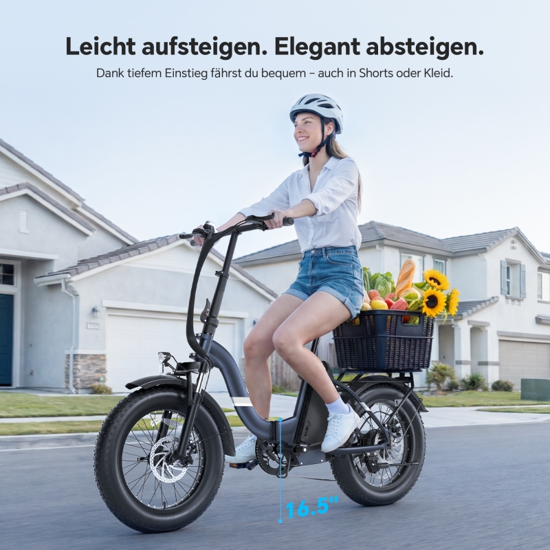 Touroll S2 Klapp-E-Bike 20 Zoll Fatbike 150km Reichweite