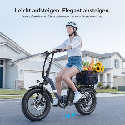 Touroll S2 Klapp-E-Bike 20 Zoll Fatbike 150km Reichweite