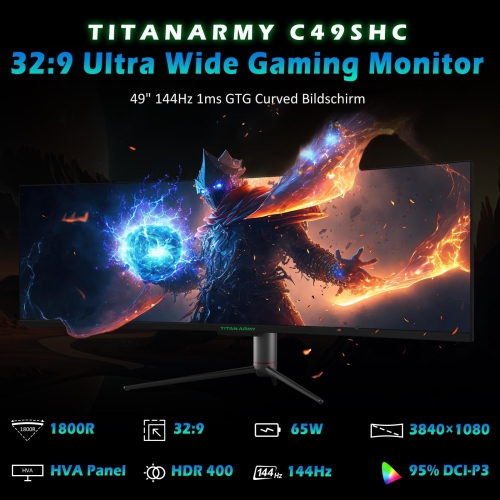 TITAN ARMY C49SHC 49 Zoll Gaming-Monitor 144Hz Curved 2