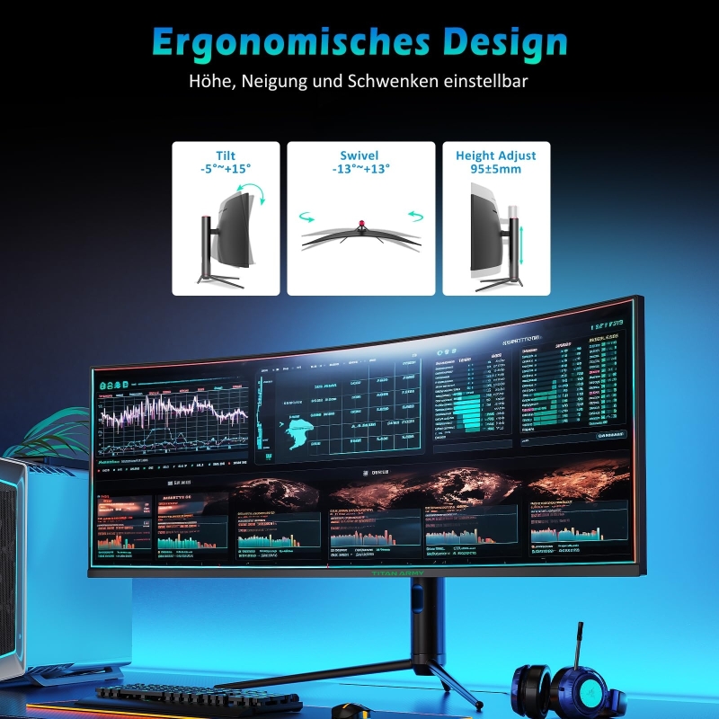 TITAN ARMY C49SHC 49 Zoll Gaming-Monitor 144Hz Curved