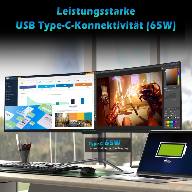 TITAN ARMY C49SHC 49 Zoll Gaming-Monitor 144Hz Curved