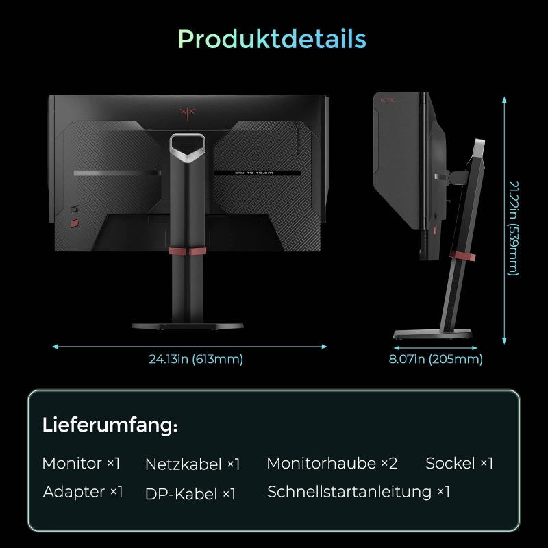 KTC H27E8 27 Zoll Gaming-Monitor QHD 2560 × 1440 275Hz HDR400 IPS-Panel