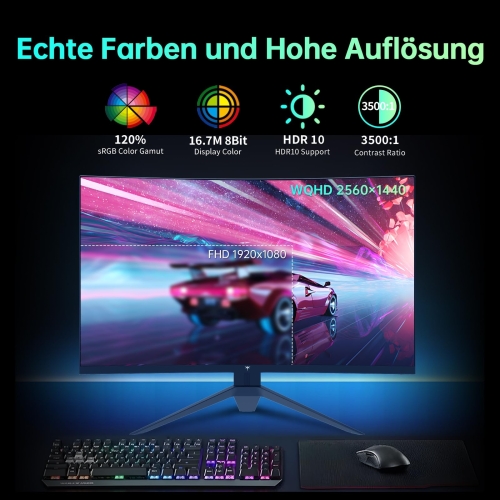 KTC H32S17 Curved Gaming-Monitor 32 Zoll QHD 2560 × 1440 180Hz 1500R HVA-Panel