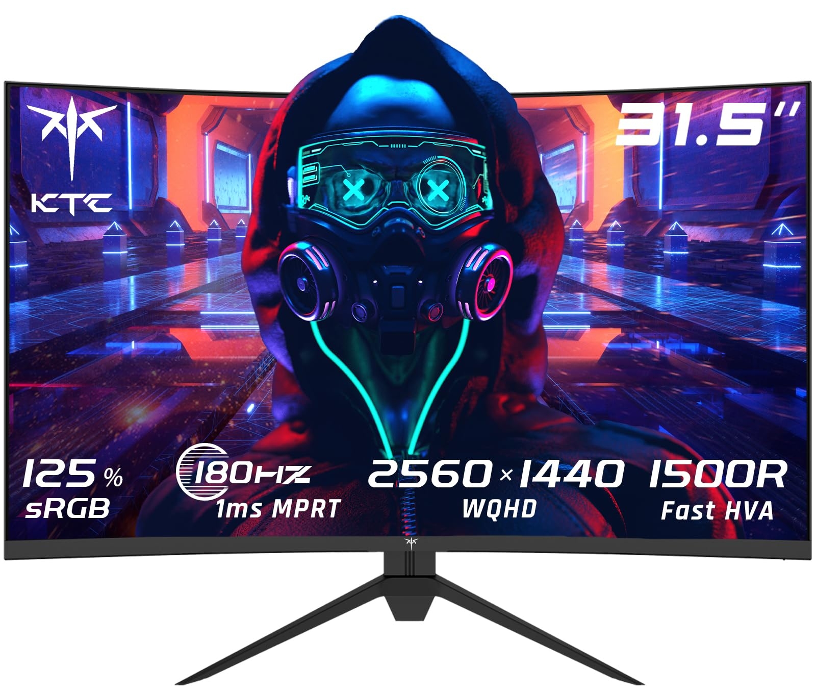 KTC H32S17 Curved Gaming-Monitor 32 Zoll 2560 × 1440 QHD HVA-Panel, 180Hz, 1500R