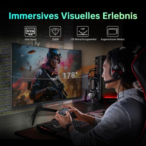 KTC H32S17 Curved Gaming-Monitor 32 Zoll QHD 2560 × 1440 180Hz 1500R HVA-Panel