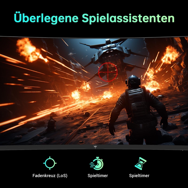 KTC H32S17 Curved Gaming-Monitor 32 Zoll QHD 2560 × 1440 180Hz 1500R HVA-Panel