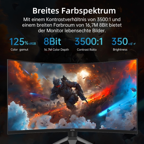 KTC H32S17F Curved Gaming-Monitor 32 Zoll FHD 1920 × 1080 HVA-Panel 240Hz 1500R