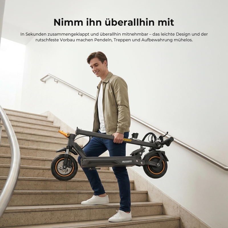 Ausom K20 E-Scooter für Pendler 70 km Reichweite 1100W