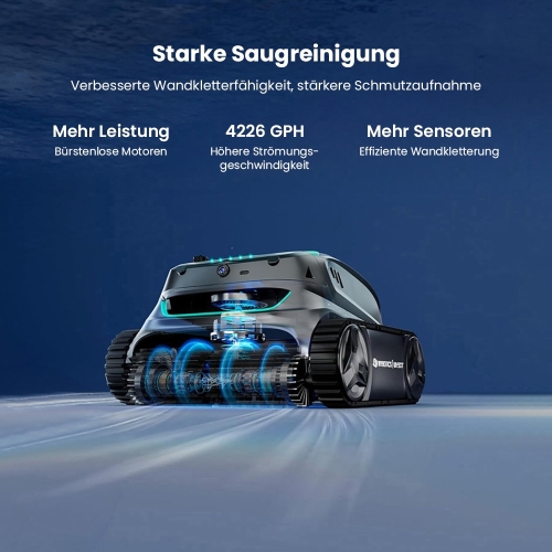 WYBOT S2 Vision Kabelloser Poolroboter mit KI-Kamera für Pools bis 300 m²