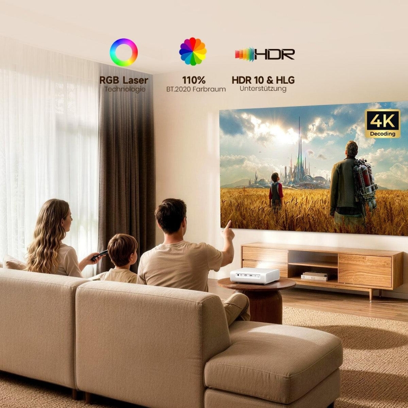 ETOE Dolphin 2 Beamer RGB Laser Google TV Akku