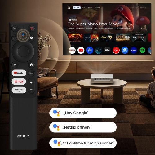 ETOE Dolphin 2 Beamer RGB Laser Google TV Akku