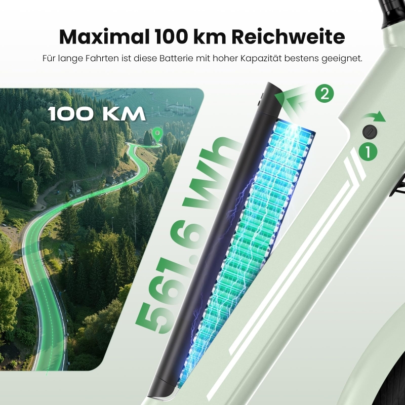 Touroll J1 Trekking E-Bike 27,5" 100km Reichweite 250W StVZO 45 Nm
