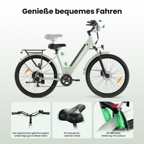 Touroll J1 Trekking E-Bike 27,5" 100km Reichweite 250W StVZO 45 Nm
