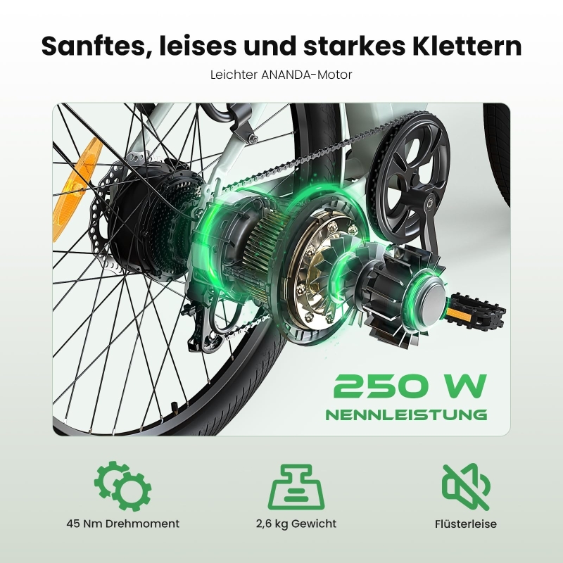 Touroll J1 Trekking E-Bike 27,5" 100km Reichweite 250W StVZO 45 Nm