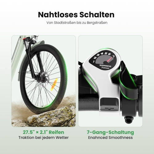 Touroll J1 Trekking E-Bike 27,5" 100km Reichweite 250W StVZO 45 Nm