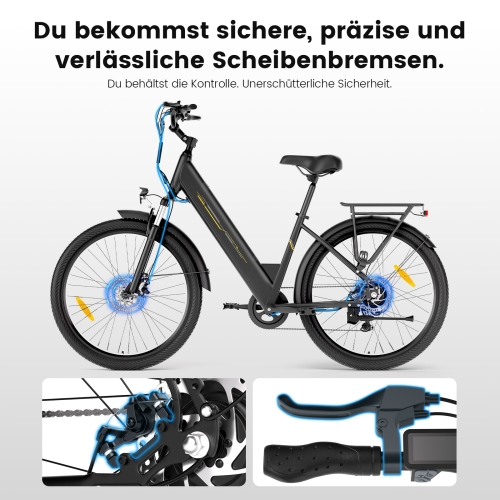 Touroll J1 Trekking E-Bike 27,5" 100km Reichweite 250W StVZO 45 Nm