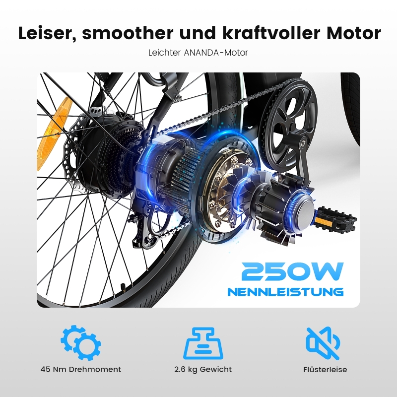 Touroll J1 Trekking E-Bike 27,5" 100km Reichweite 250W StVZO 45 Nm