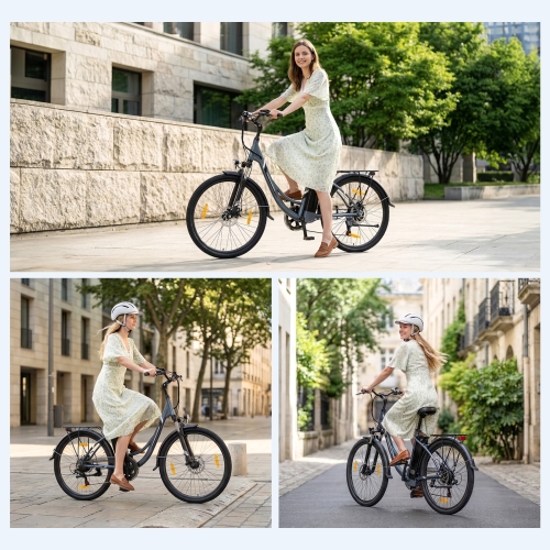 Touroll B1 City E-Bike 26 Zoll Step-Through 250W 90 km Reichweite