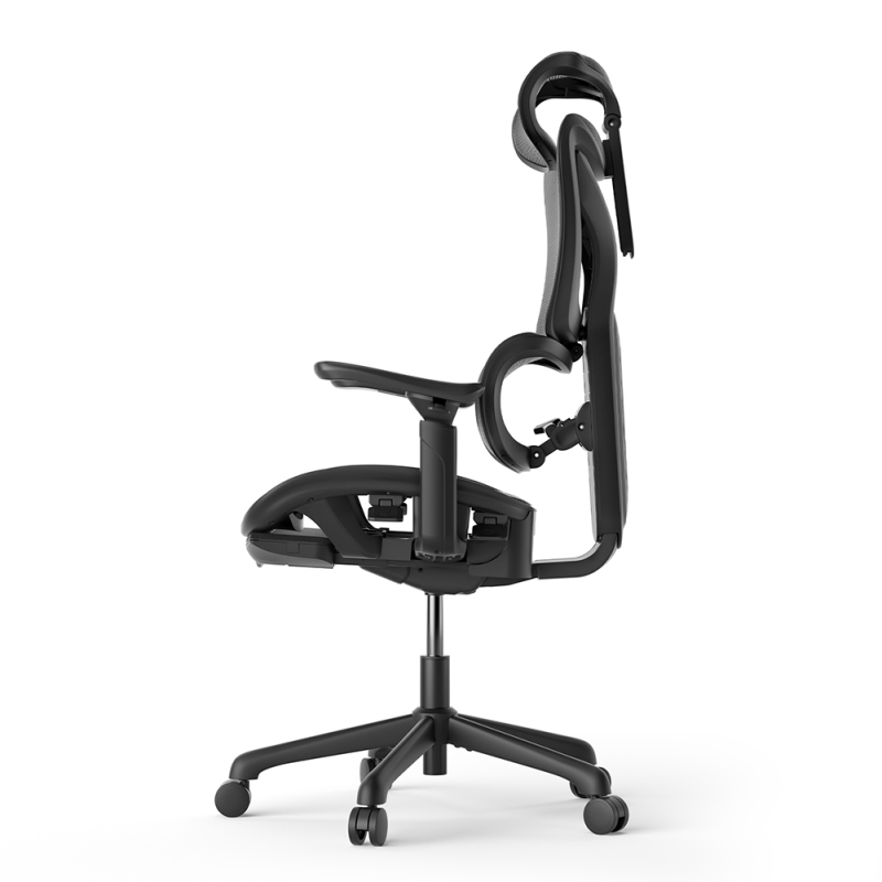 ACGAM CG-5245M Ergonomischer Bürostuhl mit mit verstellbarer Lordosenstütze Fußstütze