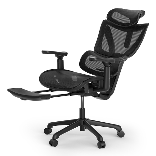 ACGAM CG-5245M Ergonomischer Bürostuhl mit mit verstellbarer Lordosenstütze Fußstütze 2