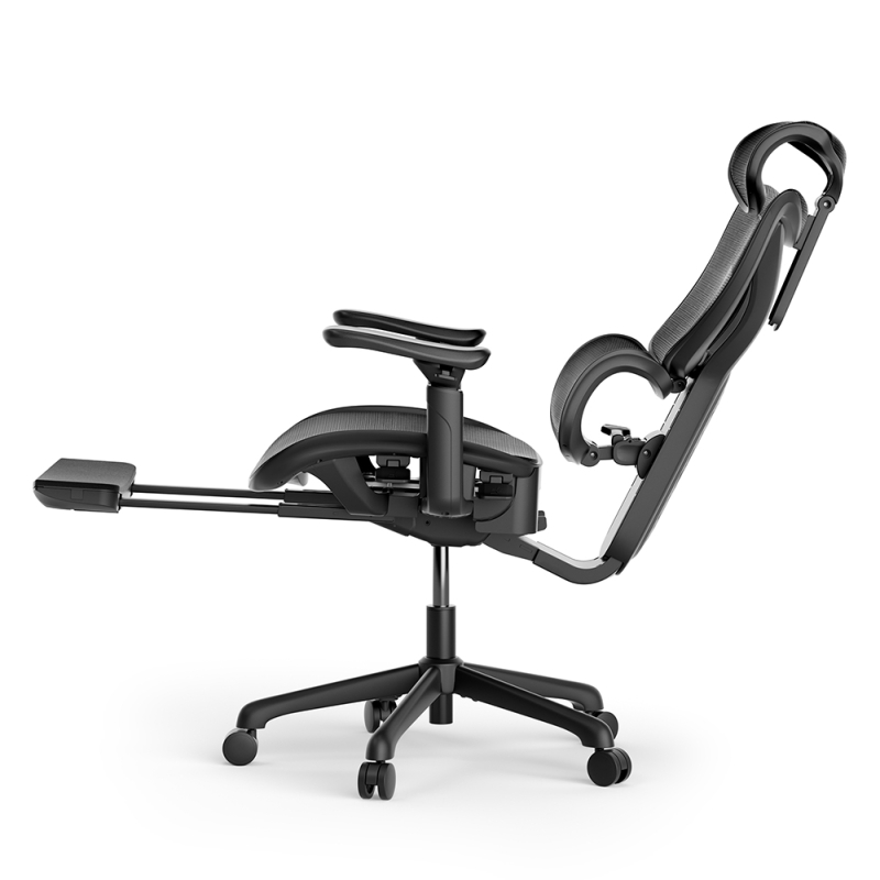 ACGAM CG-5245M Ergonomischer Bürostuhl mit mit verstellbarer Lordosenstütze Fußstütze