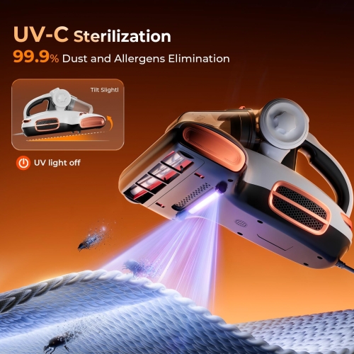 JIGOO T600 Milbensauger | UV-C, Heißluft, Aroma | 15kPa 72dB Weiß