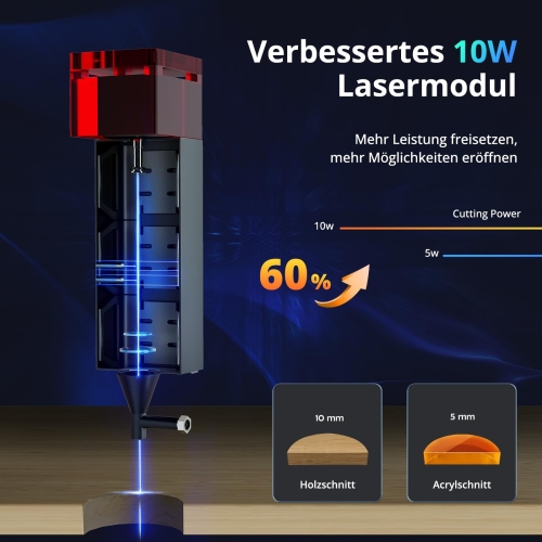 Mecpow X3 Pro 10W Laser-Graviermaschine mit einstellbarer Luftunterstützung  Sicherheitssperre  Not-Aus-Schalter  Flammendetek 2
