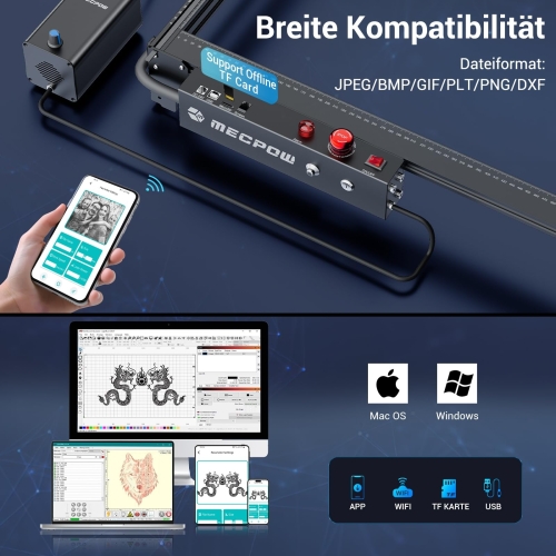 Mecpow X5 Pro 33W Lasergravierer 600x600mm Profi Lasercutter