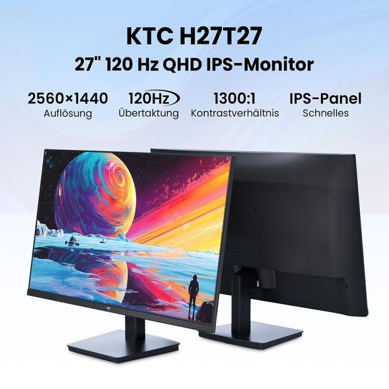 KTC H27T27 27 Zoll QHD Monitor Fast IPS 120Hz 99% sRGB